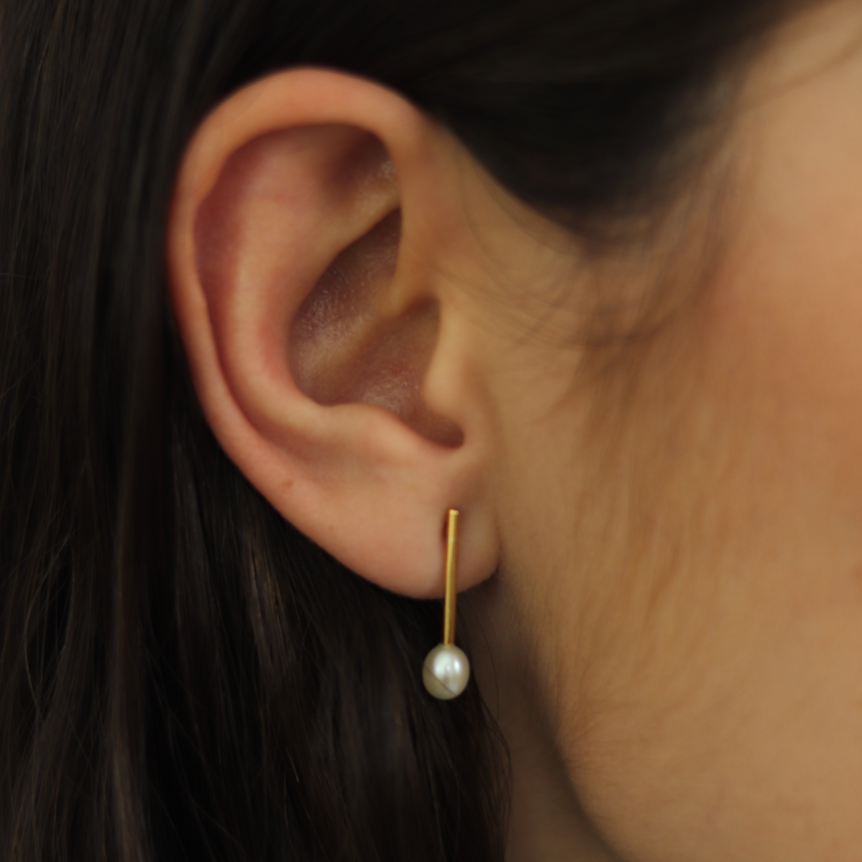Aretes Luna Oro Vermeil